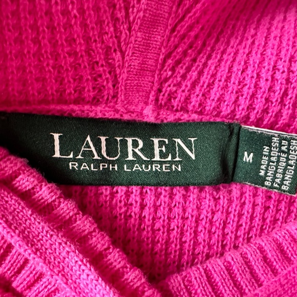 Ralph Lauren Luxury Hoodie Womens M Fuchsia 100% Cotton - Picture 2 of 10